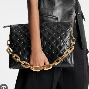 Auth Louis Vuitton Coussin MM bag adj strap-cross body, chain, box and bag. EXC